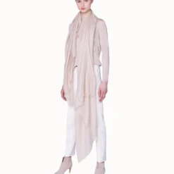 AKRIS Cashmere Silk Scarf With Subtle Fringe -Deals Vog Shift Store 20190228 795 e