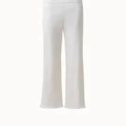 Cropped High Waisted Fringe Denim Pants