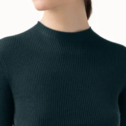 AKRIS Fitted Cashmere Silk Ribbed Knit Round Neck Pullover -Deals Vog Shift Store 20200114 9070 059 scaled