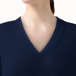 AKRIS Ribbed Cashmere Long V-Neck Knit Pullover -Deals Vog Shift Store 20200218 16043 097 scaled