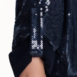 AKRIS Short Sequin Jacket With Silk Lining -Deals Vog Shift Store 445886
