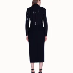 AKRIS Short Jacket In Silk Stretch With Sequin Stripes -Deals Vog Shift Store 446156