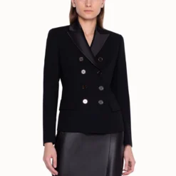 AKRIS Double-face Jacket With Satin Collar