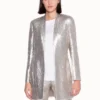 AKRIS Long Jacket In Silk With Sequins -Deals Vog Shift Store 481715