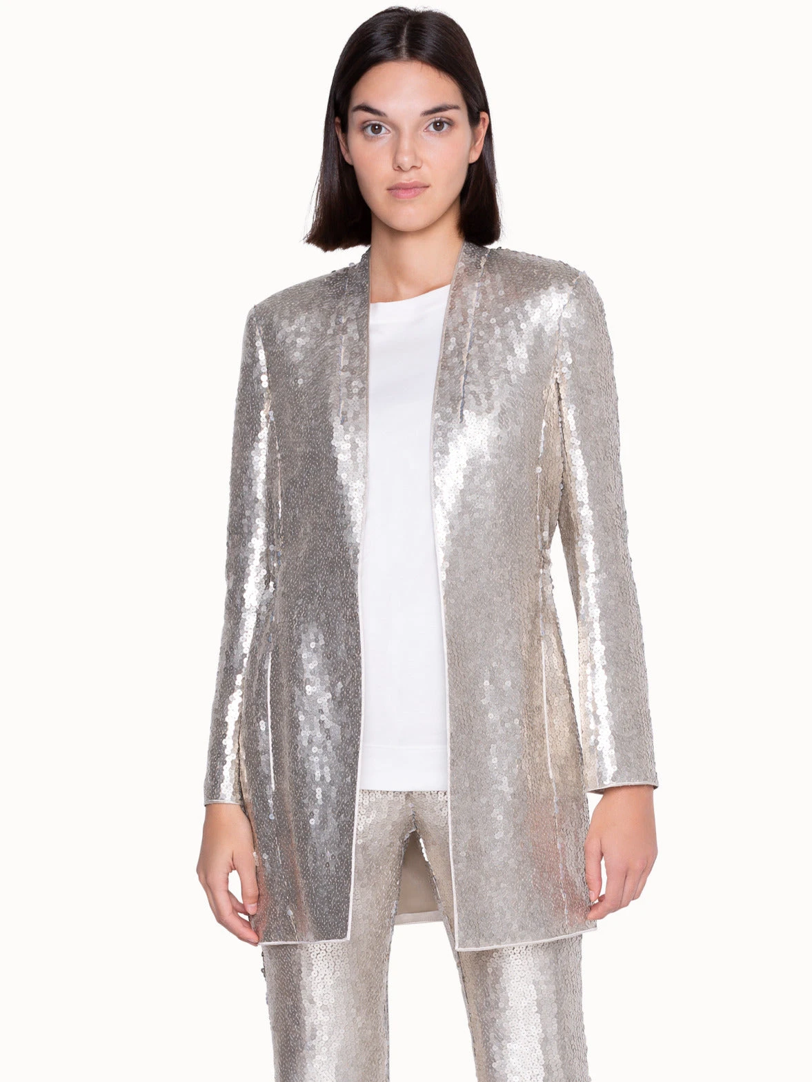 AKRIS Long Jacket In Silk With Sequins 3 AKRIS Long Jacket In Silk With Sequins