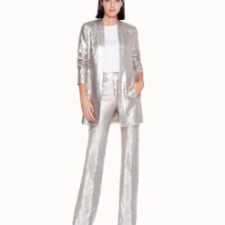 AKRIS Long Jacket In Silk With Sequins 8 AKRIS Long Jacket In Silk With Sequins -Deals Vog Shift Store 481718