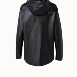 AKRIS Lamb Nappa Leather Zip Hooded Jacket -Deals Vog Shift Store 506038