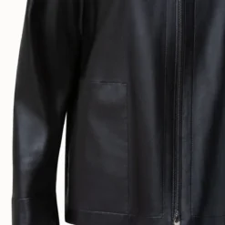 AKRIS Lamb Nappa Leather Zip Hooded Jacket -Deals Vog Shift Store 506040