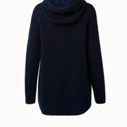 AKRIS Long Cashmere Wool Techno Jersey Zip Hoodie -Deals Vog Shift Store 506419