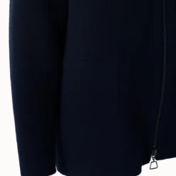 AKRIS Long Cashmere Wool Techno Jersey Zip Hoodie -Deals Vog Shift Store 506751