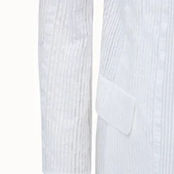 AKRIS Long Cotton Organza Striped Jacquard Jacket -Deals Vog Shift Store 548694