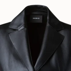 AKRIS Collared V-Neck Lamb Nappa Leather Belted Gilet -Deals Vog Shift Store 549164 scaled