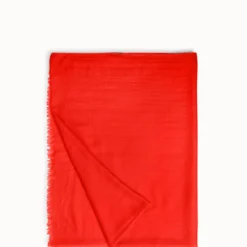 AKRIS Poppy Red Cashmere Silk Scarf