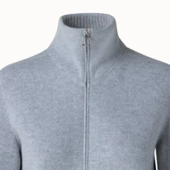 AKRIS Cashmere Pique Zip Cardigan -Deals Vog Shift Store 554342 scaled