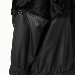 AKRIS Silk Lamb And Nappa Leather Blouson Jacket -Deals Vog Shift Store 554446