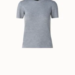 AKRIS Cashmere Silk Short Sleeve Pullover