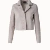 AKRIS Lamb Suede Leather Jacket -Deals Vog Shift Store 555081