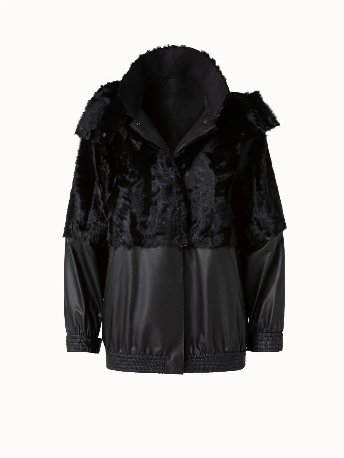 AKRIS Silk Lamb And Nappa Leather Blouson Jacket
