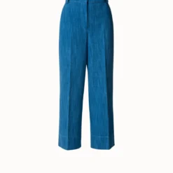 Stretch Denim Cropped High Waist Pants