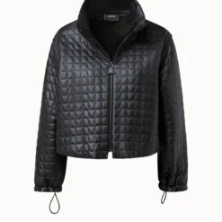 AKRIS Short Lamb Nappa Leather Quilted Jacket