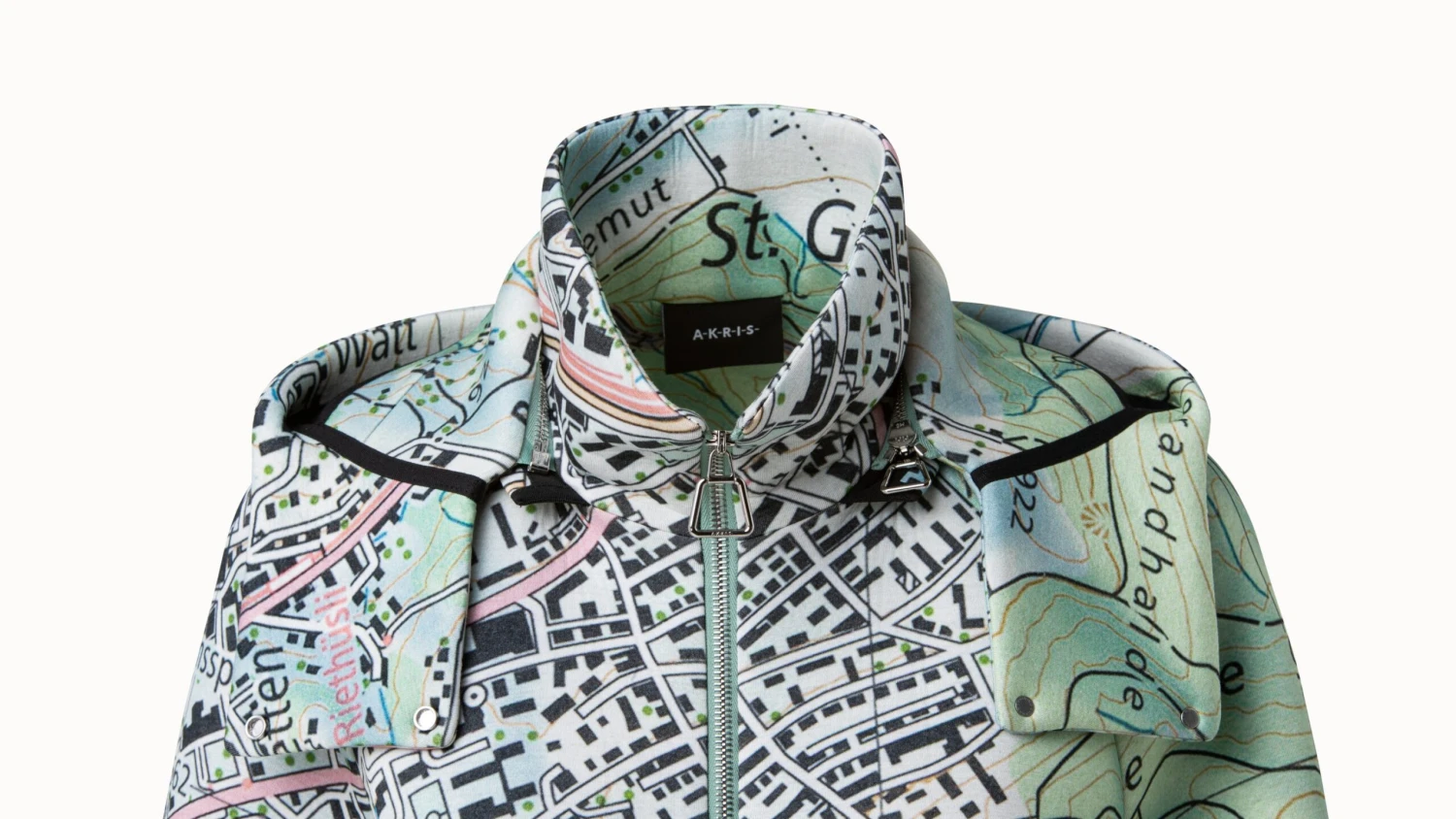 AKRIS Neoprene Parka St. Gallen Map Print 7 AKRIS Neoprene Parka St. Gallen Map Print - Image 5