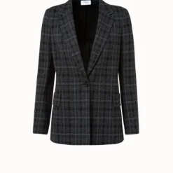 Boyfriend Blazer Tartan Check