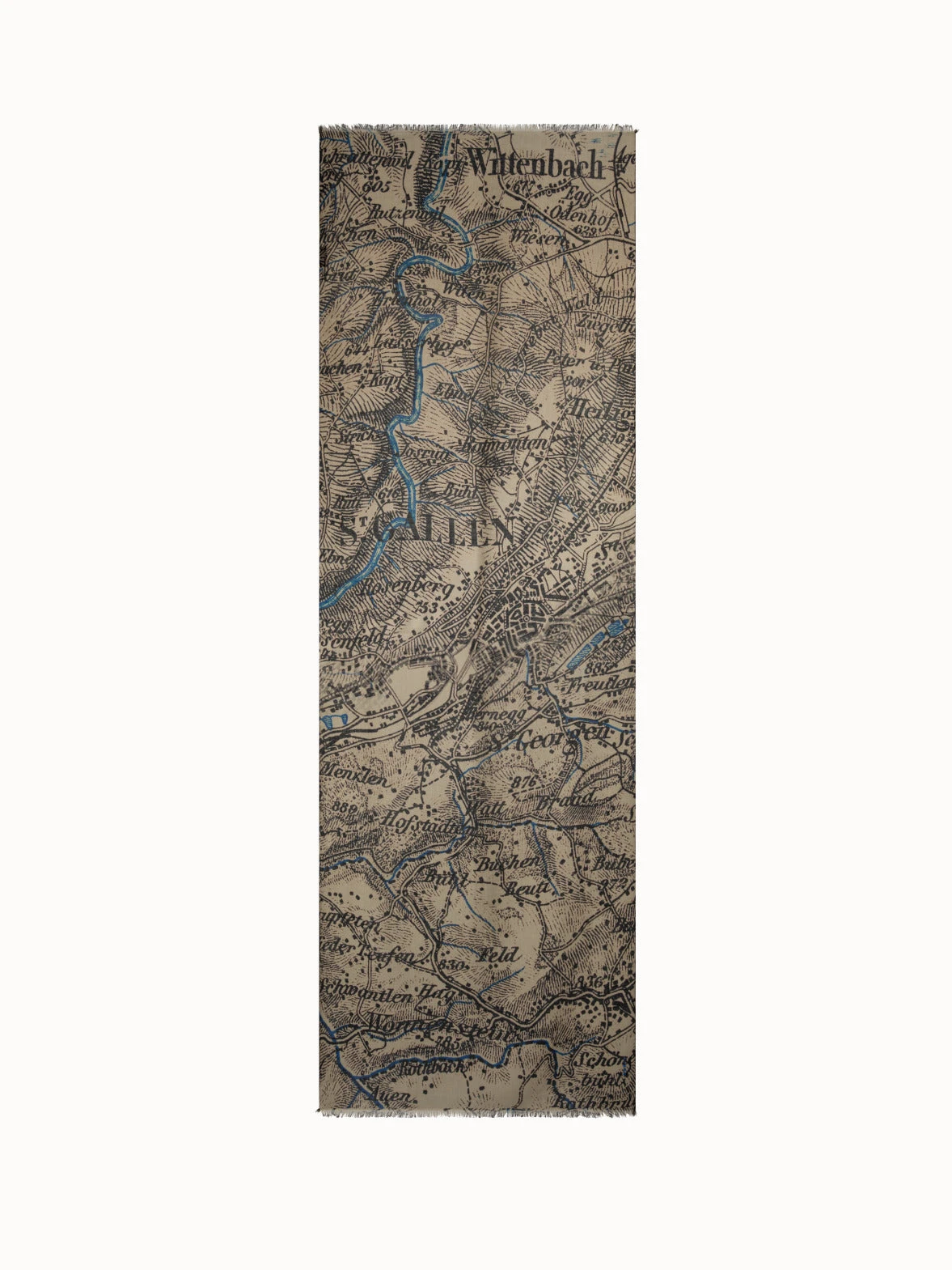 AKRIS Cashmere Silk Vintage Sg Map Print Scarf 5 AKRIS Cashmere Silk Vintage Sg Map Print Scarf - Image 3