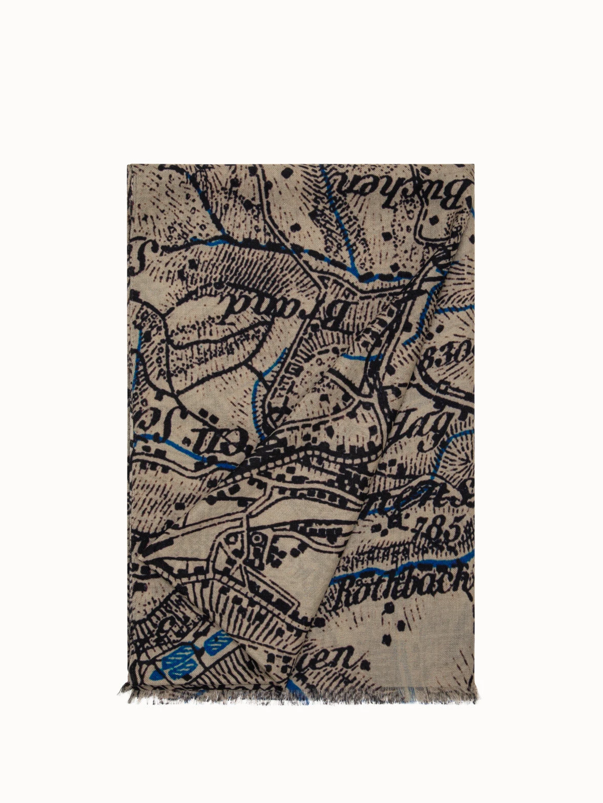 AKRIS Cashmere Silk Vintage Sg Map Print Scarf 3 AKRIS Cashmere Silk Vintage Sg Map Print Scarf