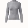 AKRIS Cashmere Silk Fine Rib Mockneck