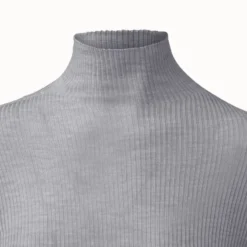 AKRIS Cashmere Silk Fine Rib Mockneck -Deals Vog Shift Store 611349 scaled
