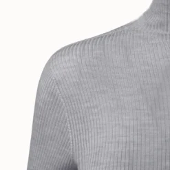 AKRIS Cashmere Silk Fine Rib Mockneck -Deals Vog Shift Store 611351