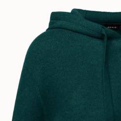 AKRIS Cropped Cashmere Piqué Hoodie Pullover -Deals Vog Shift Store 611356