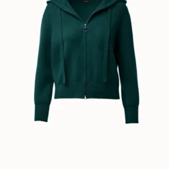 AKRIS Cropped Cashmere Piqué Hoodie Pullover -Deals Vog Shift Store 611357