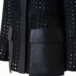 AKRIS Girta Open Grid Embroidery Safari Jacket -Deals Vog Shift Store 647871