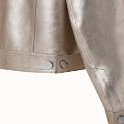 AKRIS Pearlized Nappa Leather Jacket -Deals Vog Shift Store 647885