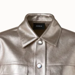 AKRIS Pearlized Nappa Leather Jacket -Deals Vog Shift Store 647887 scaled