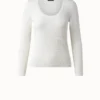 AKRIS Cashmere Silk Fitted Scoop Neck Pullover -Deals Vog Shift Store 648824