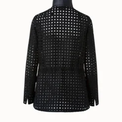 AKRIS Girta Open Grid Embroidery Safari Jacket -Deals Vog Shift Store 649010