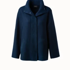 AKRIS Cashmere Jersery Suede Pocket Jacket