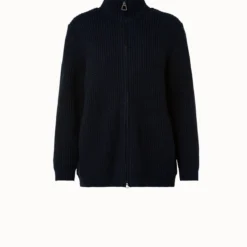 AKRIS Cashmere Cotton Sequins Zip Cardigan