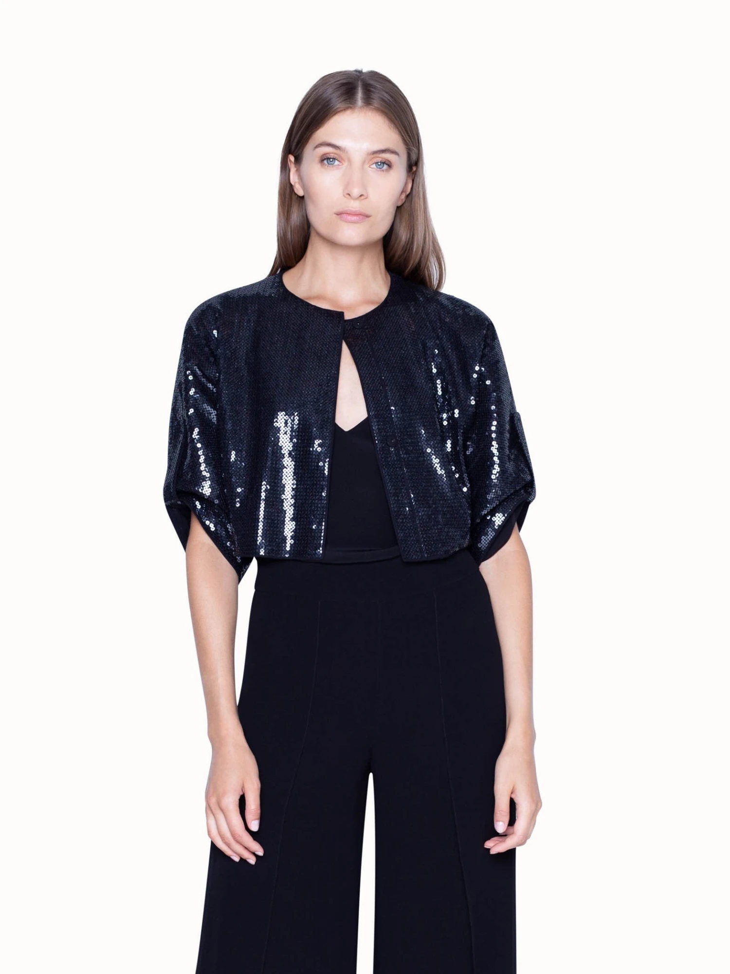 AKRIS Short Sequin Jacket With Silk Lining
