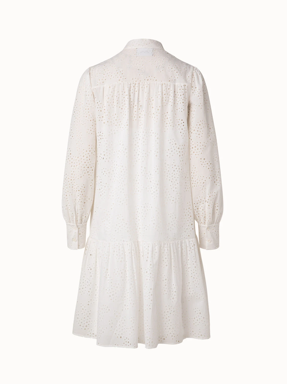 Knee Length Dress In Cotton Tropical Leaves Eyelet Embroidery 4 Knee Length Dress In Cotton Tropical Leaves Eyelet Embroidery - Image 2