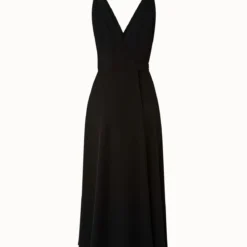 Sleeveless Washed Cotton Blend Wrap Dress