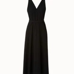 Sleeveless Washed Cotton Blend Wrap Dress -Deals Vog Shift Store 667646