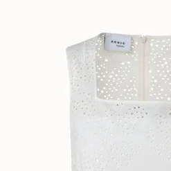 Midi Dress In Tropical Leaves Eyelet Cotton Embroidery 10 Midi Dress In Tropical Leaves Eyelet Cotton Embroidery -Deals Vog Shift Store 668167