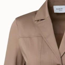 Short Sleeve Utility Jacket In Cotton Stretch Satin -Deals Vog Shift Store 668239