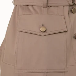 Short Sleeve Utility Jacket In Cotton Stretch Satin -Deals Vog Shift Store 668240