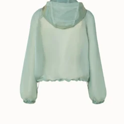 AKRIS Silk Techno Iridescent Organza Blouson Jacket -Deals Vog Shift Store 669158