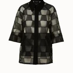 AKRIS Mirrored Trapezoid Techno Organza Jacket -Deals Vog Shift Store 669168