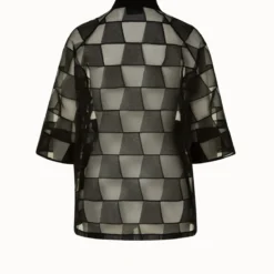 AKRIS Mirrored Trapezoid Techno Organza Jacket -Deals Vog Shift Store 669169